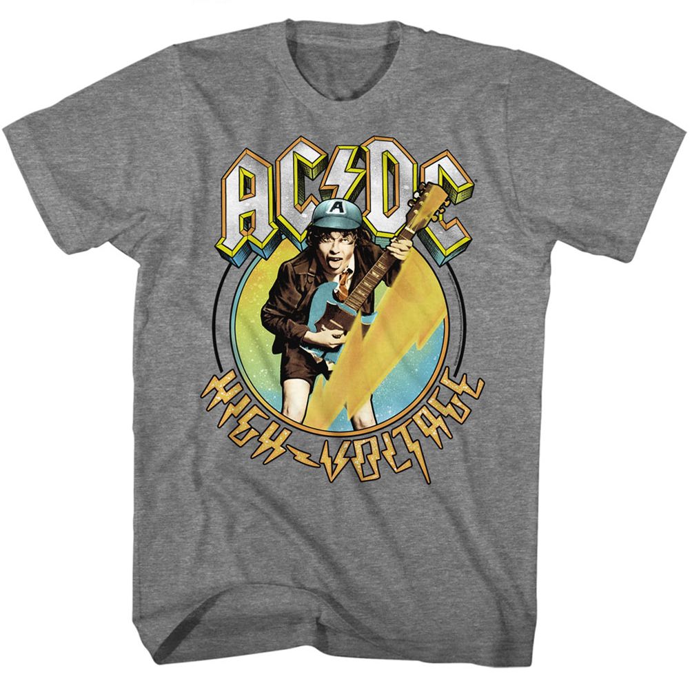 Wholesale AC/DC Blue Yellow Voltage T-Shirt