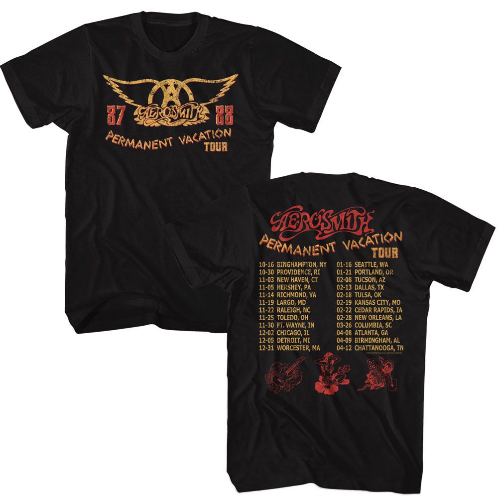 Wholesale Aerosmith Permanent Tour 87-90 T-Shirt