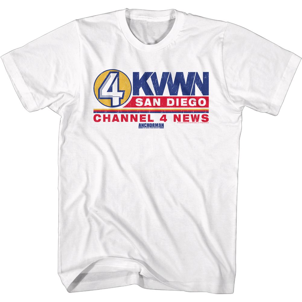 Wholesale Anchorman Movie Ch 4 News Logo White Adult T-Shirt