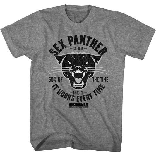 Wholesale Anchorman Movie Sex Panther Heather Graphite Adult T-Shirt