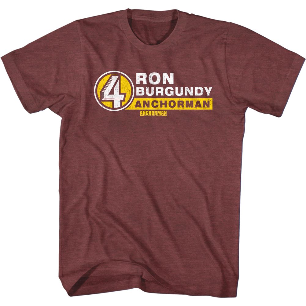 Wholesale Anchorman Movie R. Burg. Name Tag Heather Vintage Maroon Adult T-Shirt