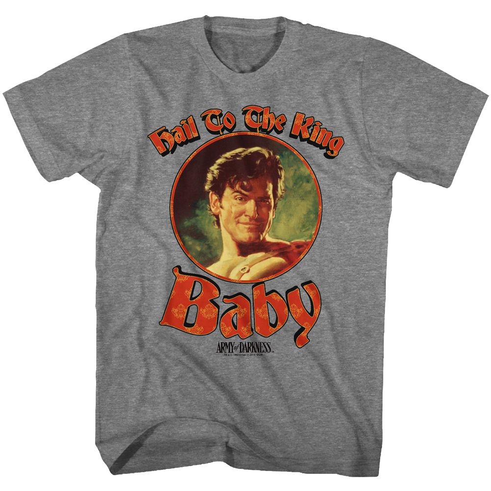 Wholesale Army of Darkness Movie Regal Baby Heather Graphite Adult T-Shirt