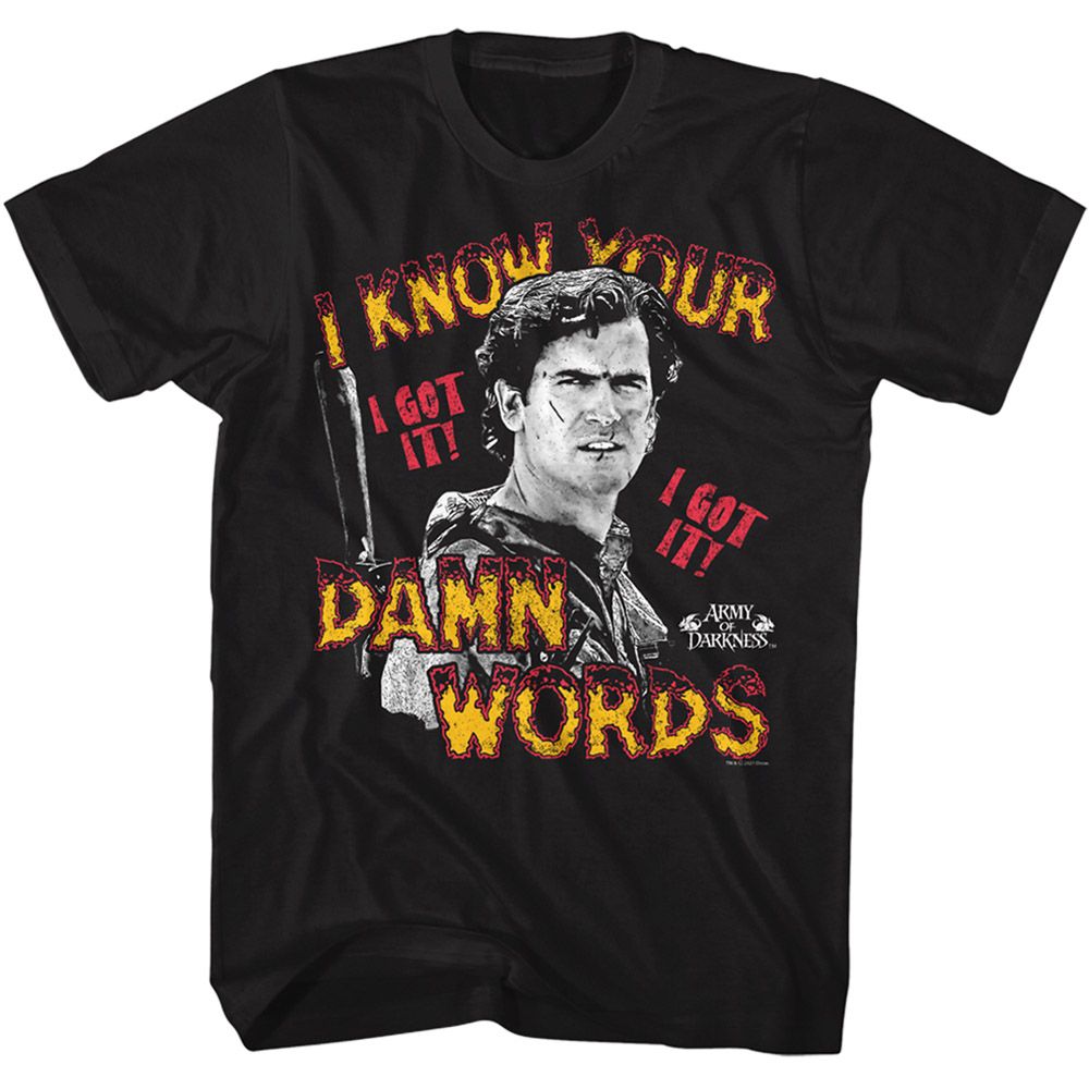 Wholesale Army of Darkness Movie Army of Darkness Movie Know your Words Black Adult T-Shirt