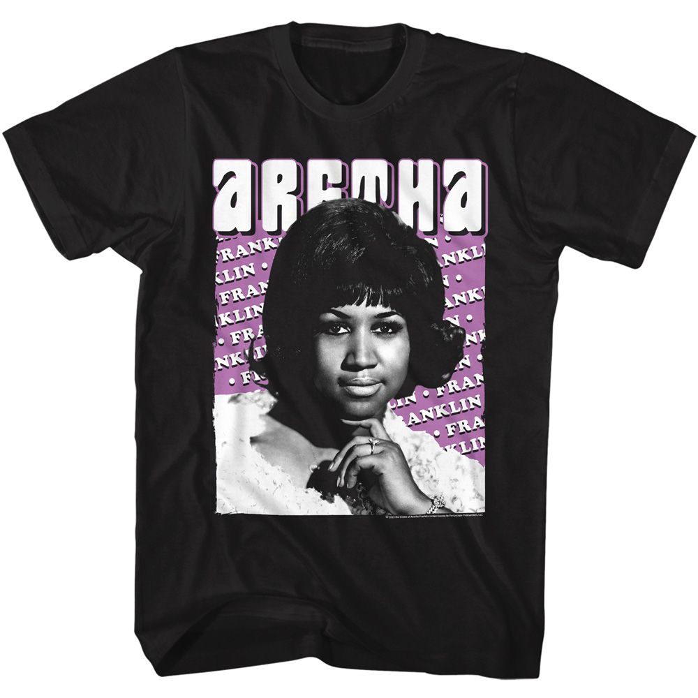 Wholesale Aretha Franklin Repeated Name T-Shirt