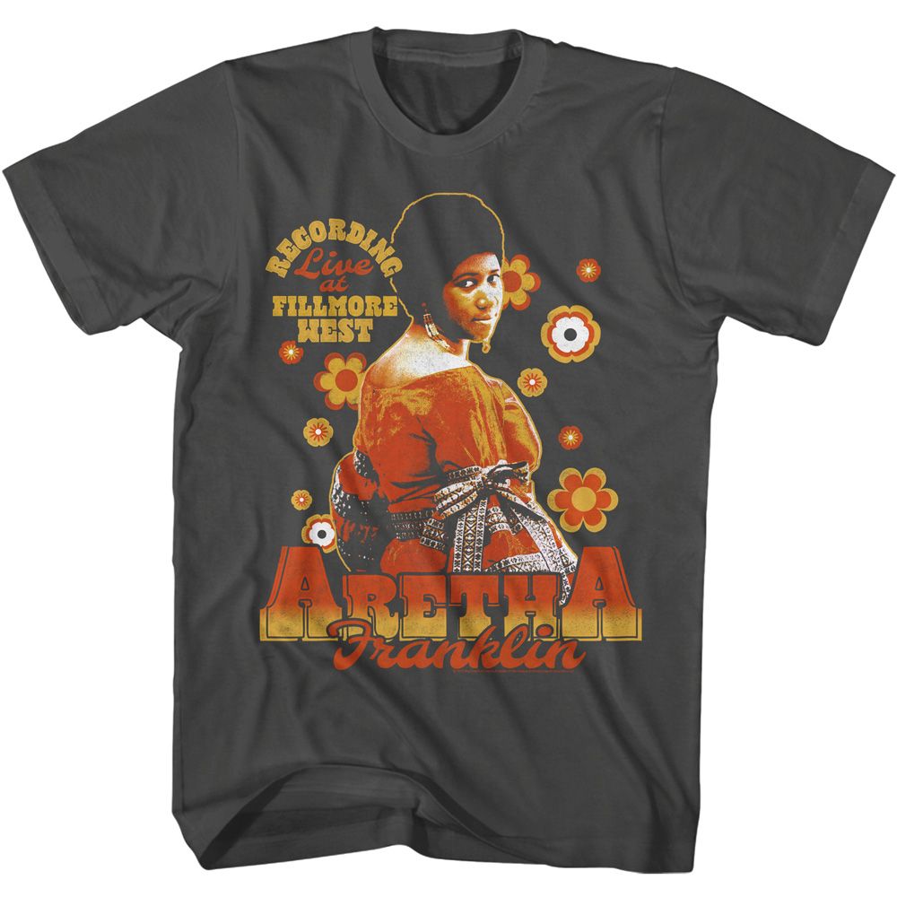 Wholesale Aretha Franklin Retro Flowers T-Shirt