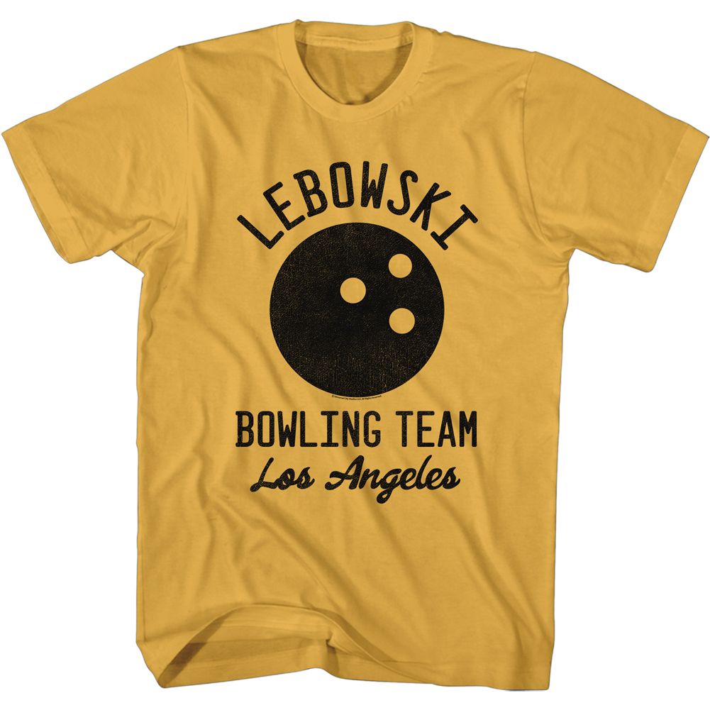 Wholesale The Big Lebowski Bowling Team Solid Ginger Adult T-Shirt