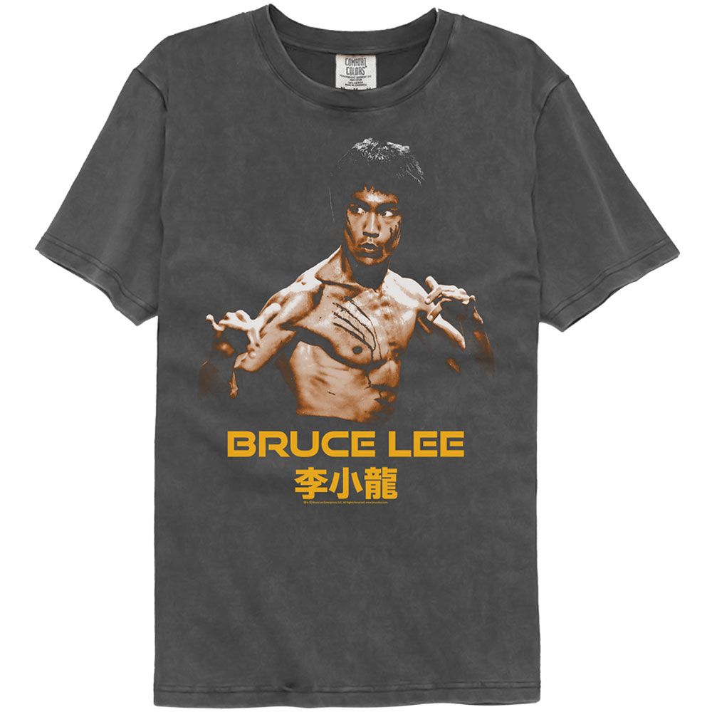 Wholesale Bruce Lee Slashed Black Premium Dye Fashion T-Shirt