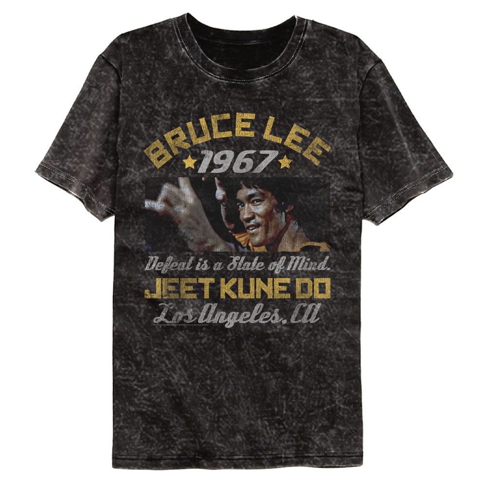 Wholesale Bruce Lee 1967 Defeat Black Premium Mineral Wash Fashion T-Shirt