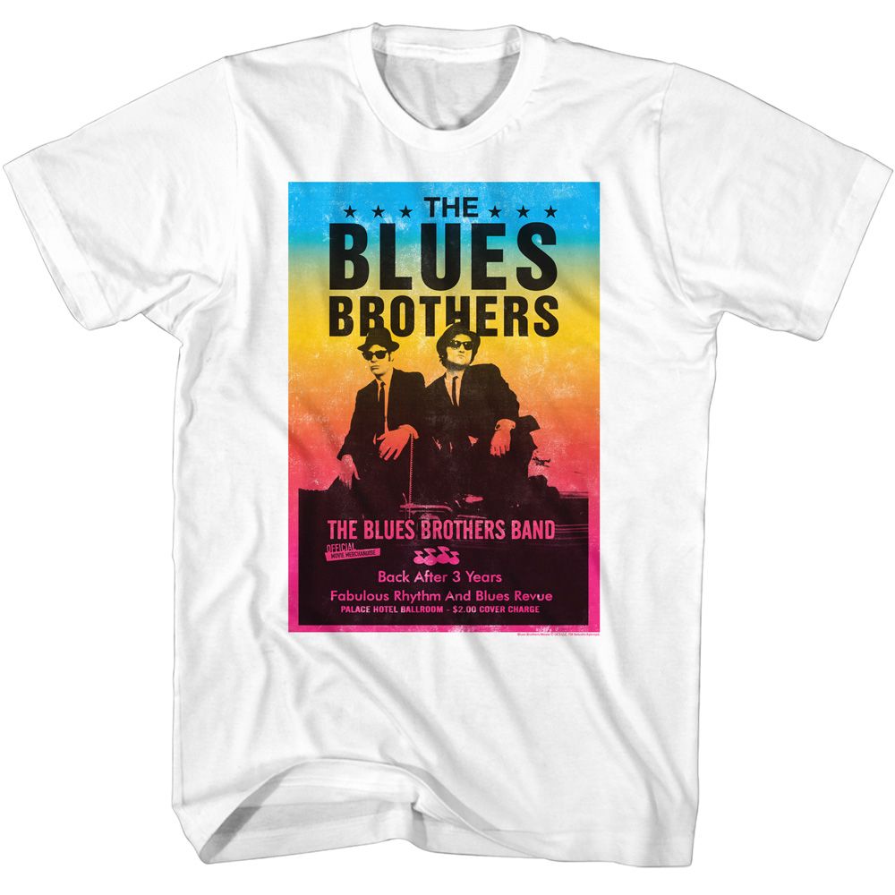 Wholesale The Blues Brothers Movie Blues Poster White Adult T-Shirt