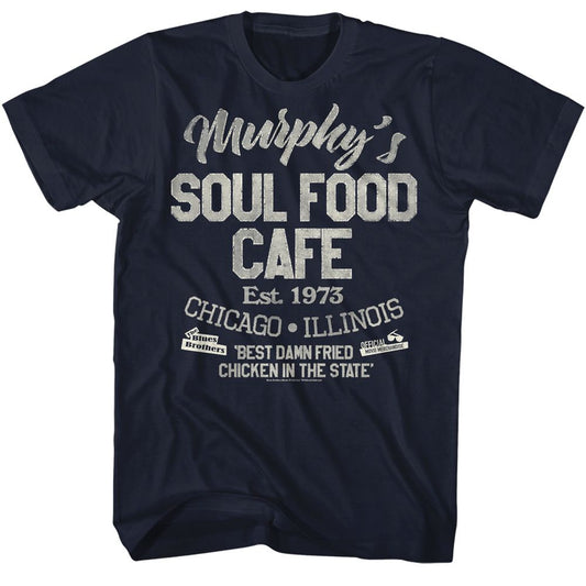 Wholesale The Blues Brothers Movie Soul Food Cafe Navy Adult T-Shirt