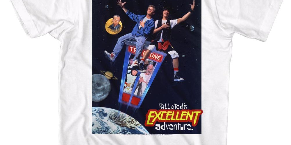 Wholesale Bill and Ted Poster White Adult T-Shirt