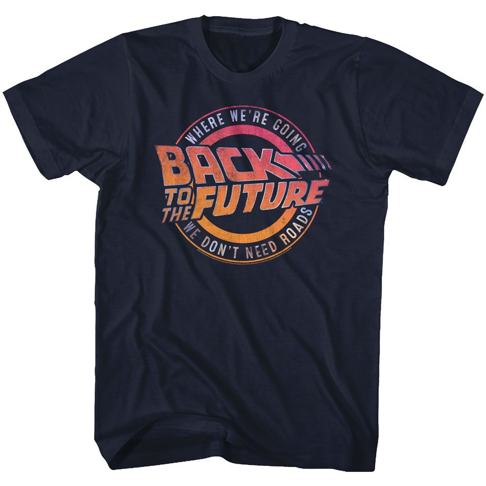 Wholesale Back to the Future Movie Logo and Quote Navy Adult T-Shirt