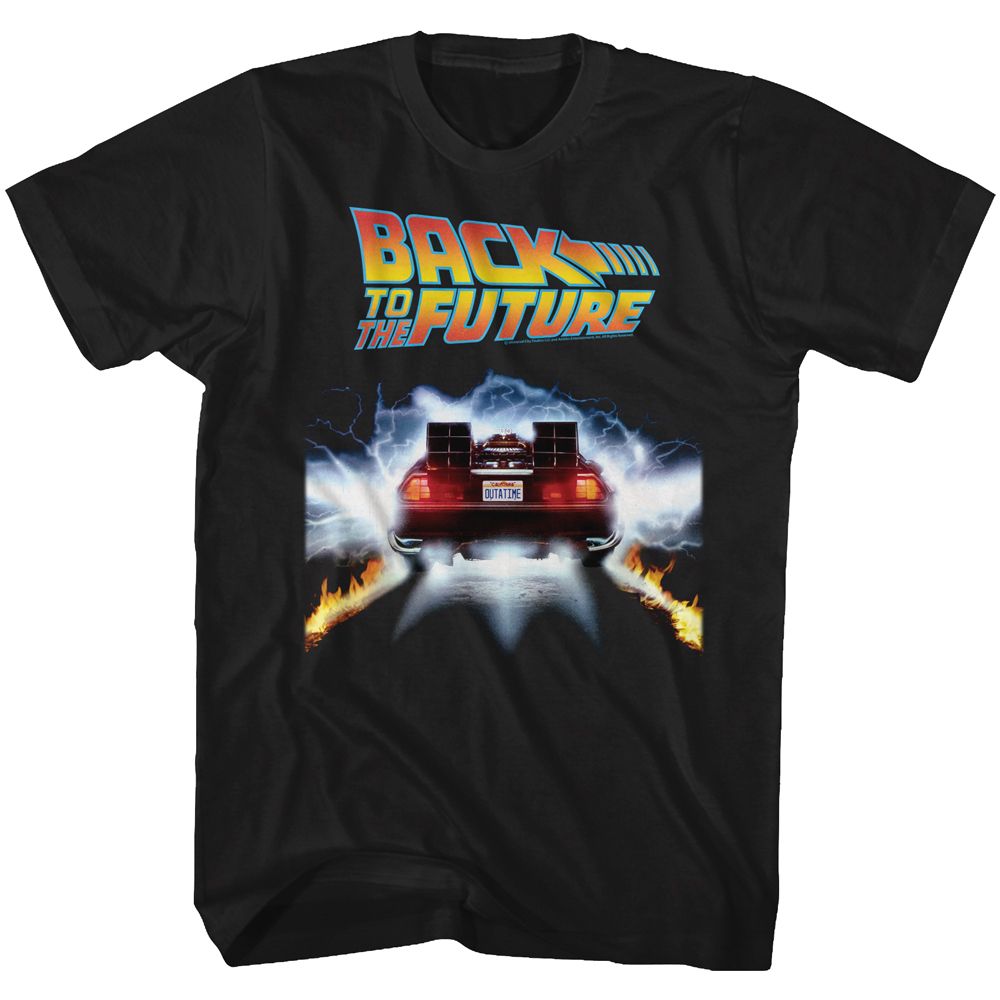 Wholesale Back to the Future Movie Tail Lights Black Adult T-Shirt