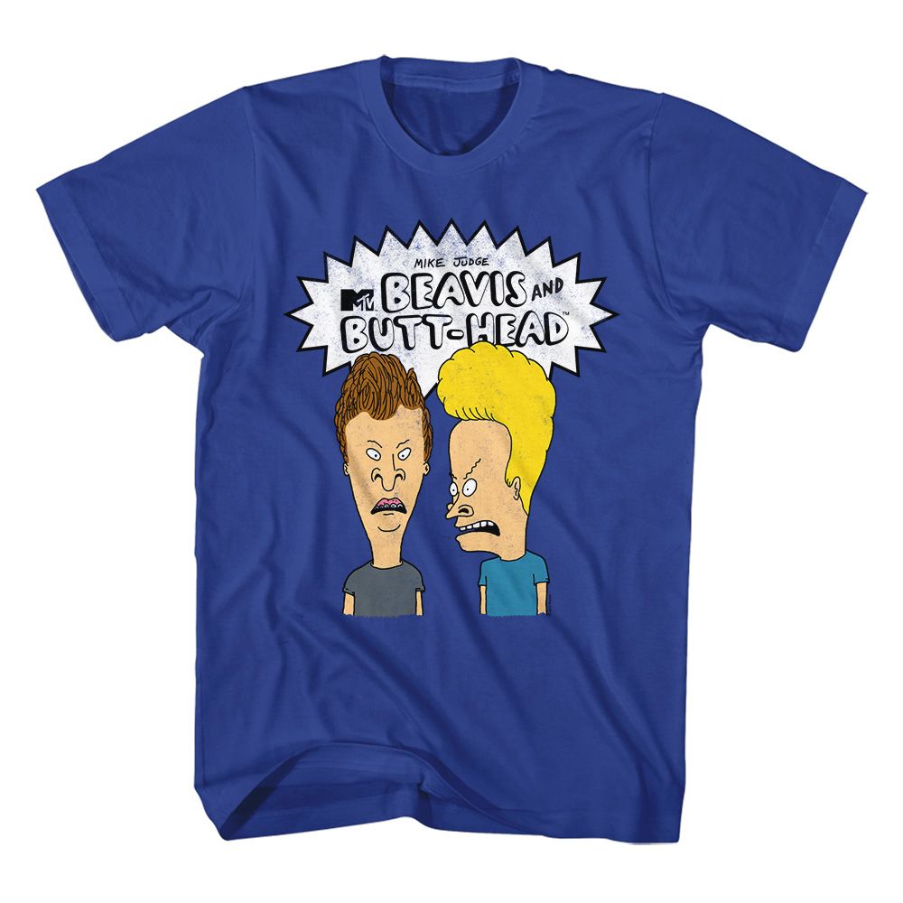 Wholesale Beavis & Butthead the Boys and Logo Royal T-Shirt