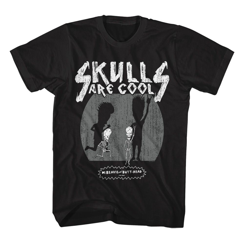 Wholesale Beavis & Butthead Skulls are Cool Black T-Shirt