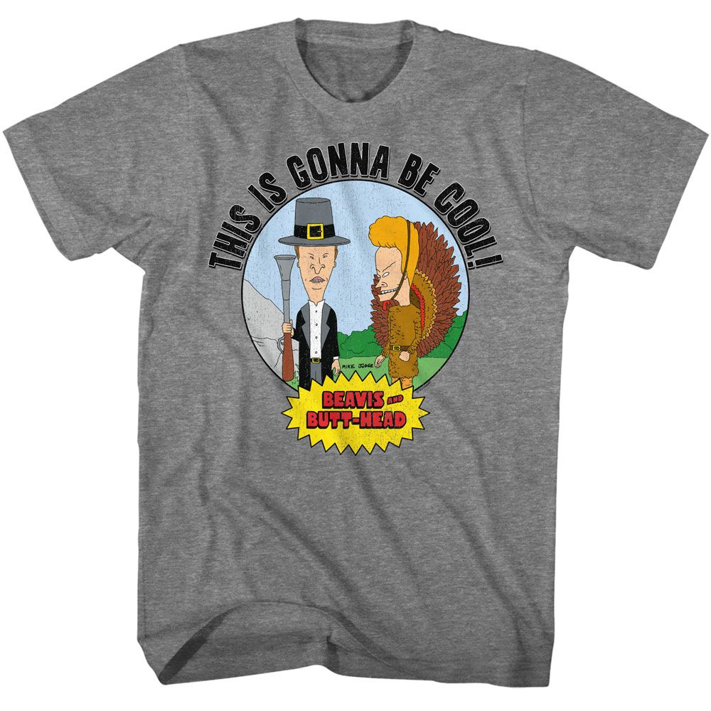 Wholesale Beavis & Butthead Thanksgiving Heather Graphite Heather T-Shirt