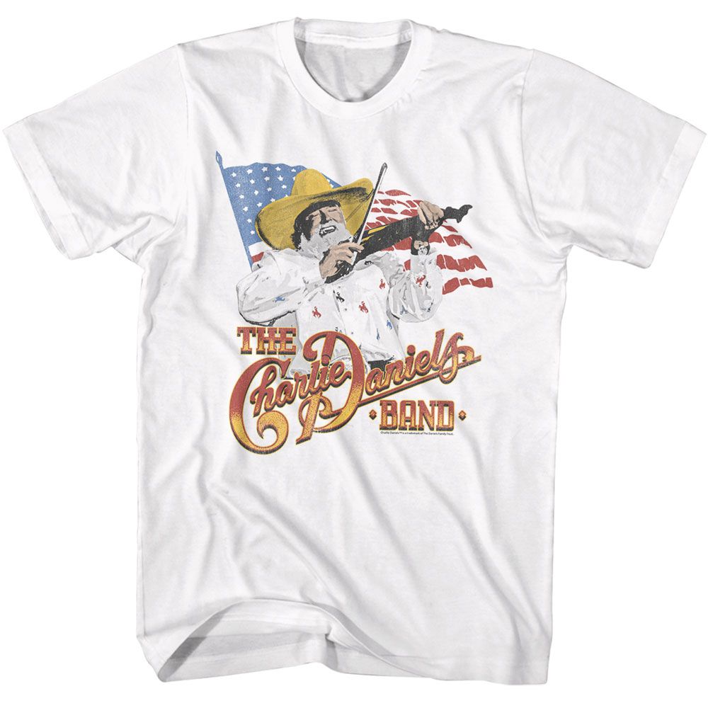 Wholesale Charlie Daniels Band Band and Flag T-Shirt