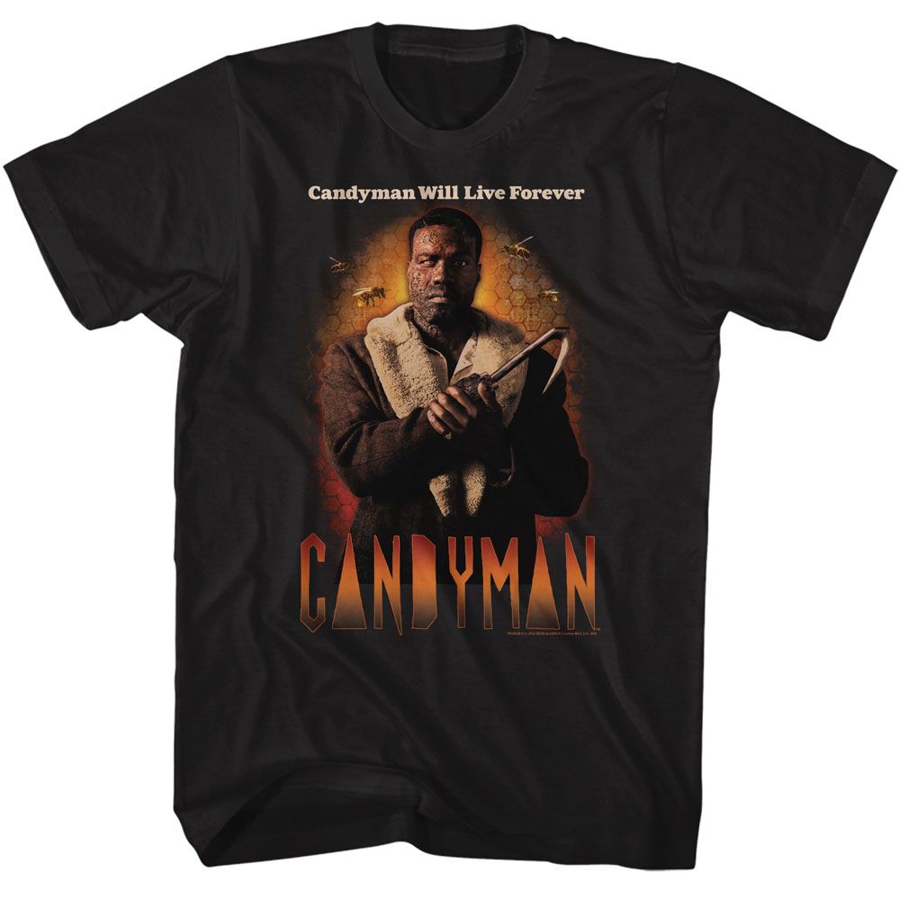 Wholesale Candyman Bees and Honeycomb Black Adult T-Shirt