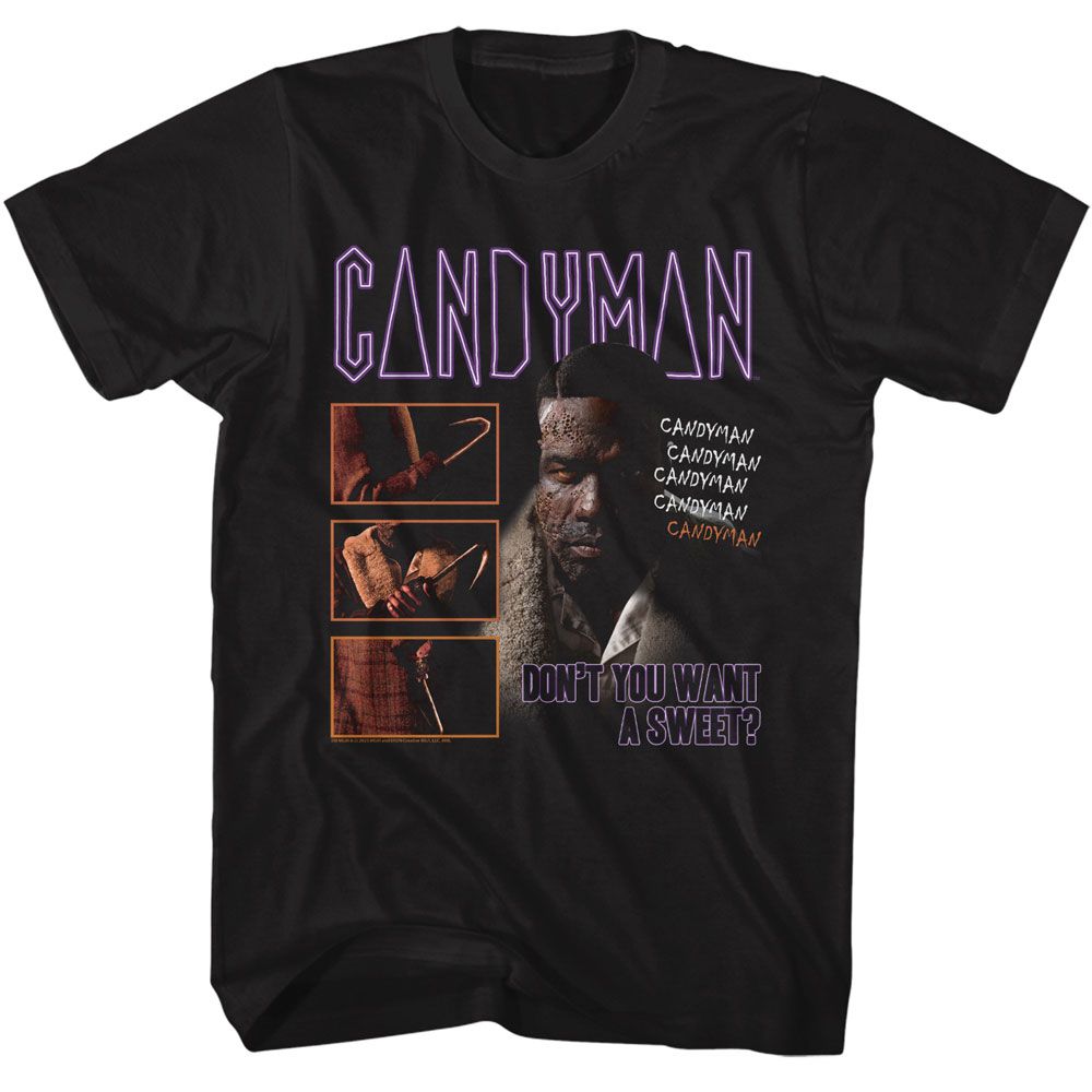 Wholesale Candyman Neon Logo Black Adult T-Shirt