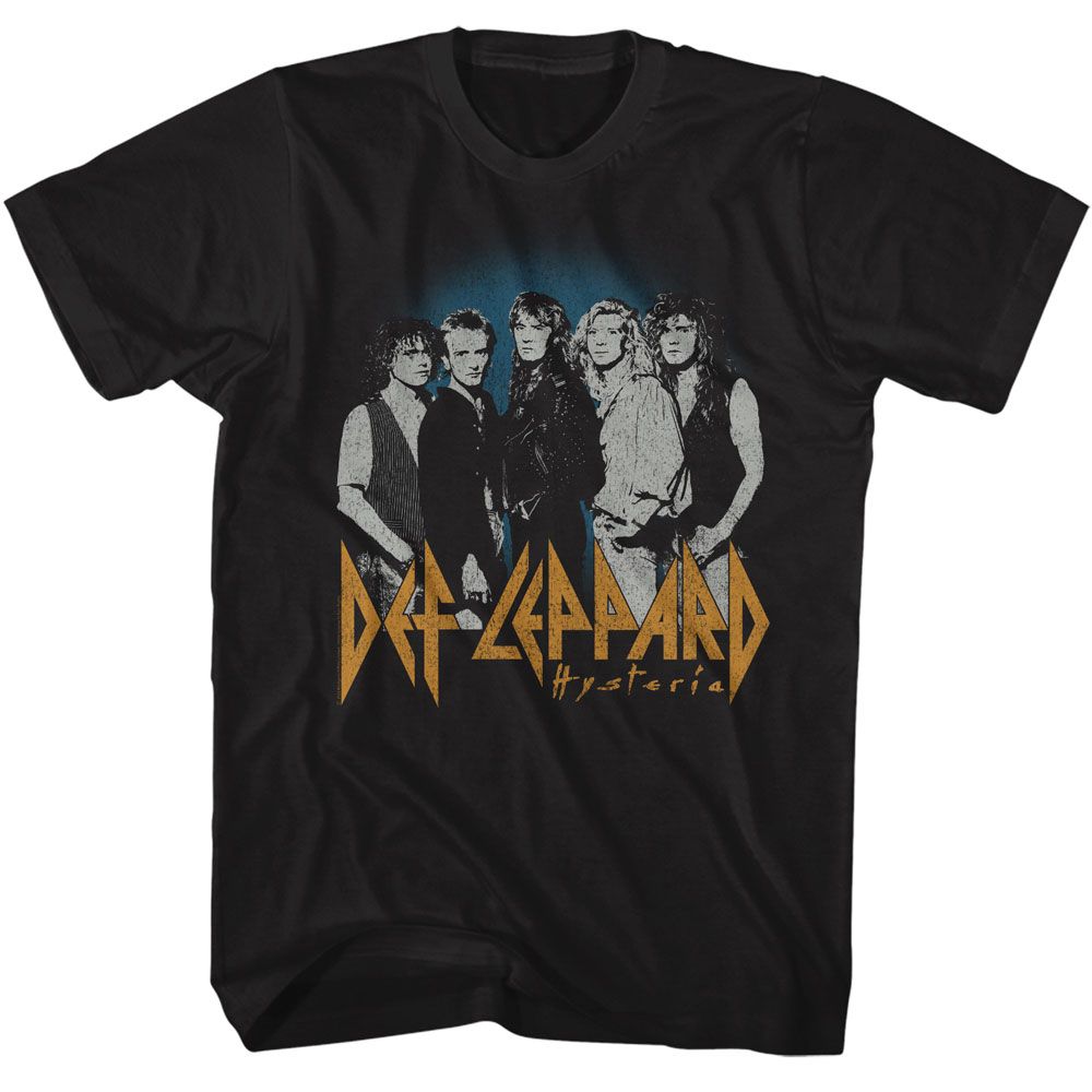 Wholesale Def Leppard Blue Fade Background T-Shirt