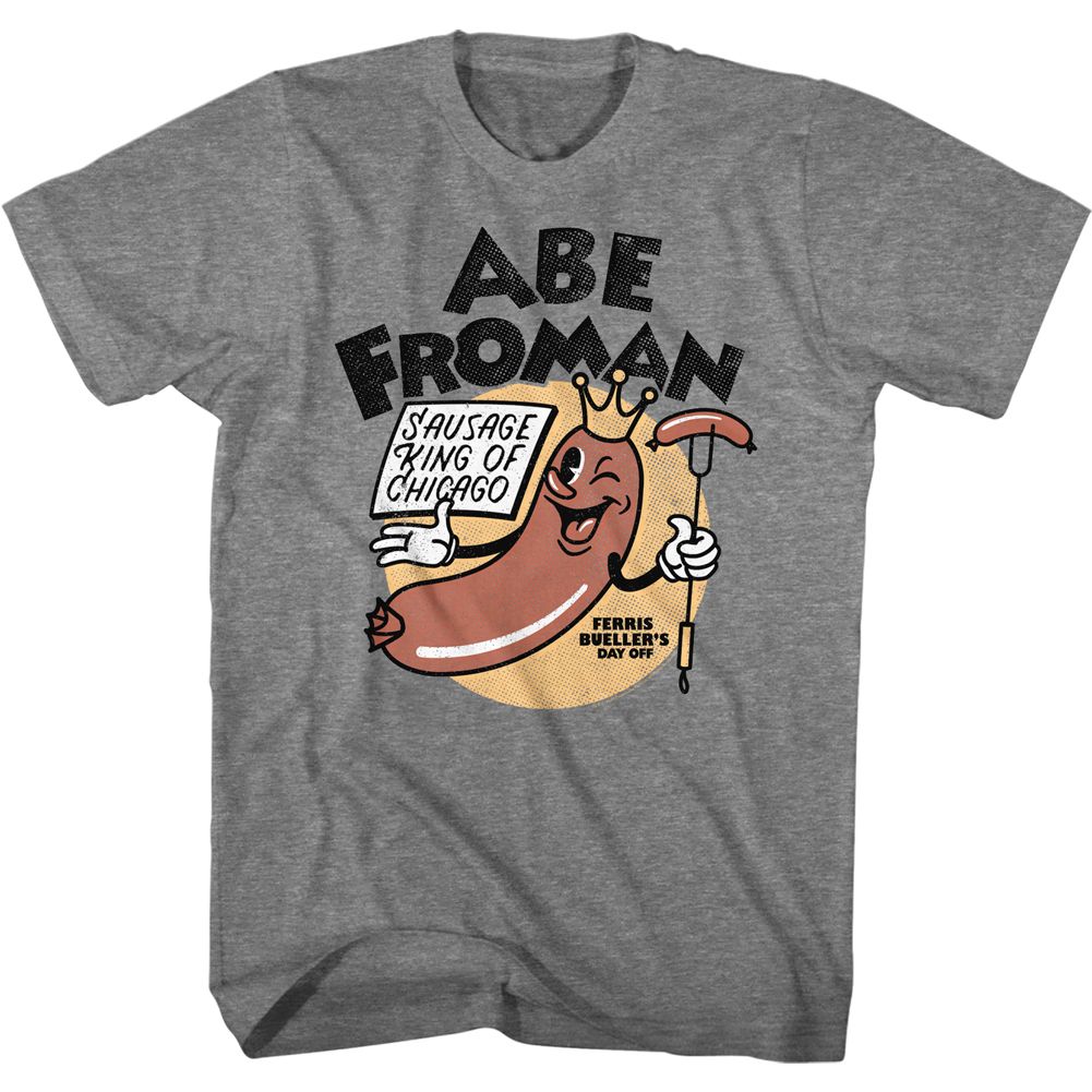 Wholesale Ferris Bueller's Day Off Abe Froman Heather Graphite Adult T-Shirt