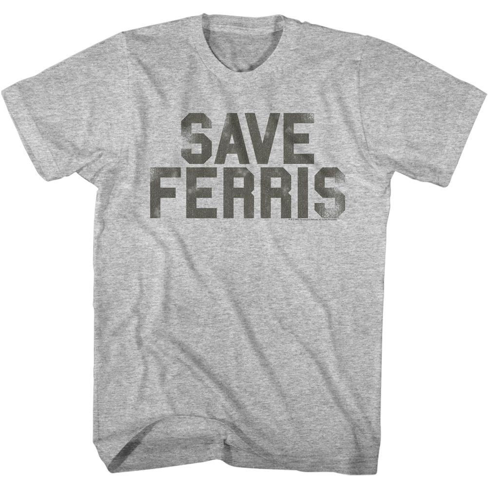 Wholesale Ferris Bueller's Day Off Save Ferris Penant Heather Gray Adult T-Shirt