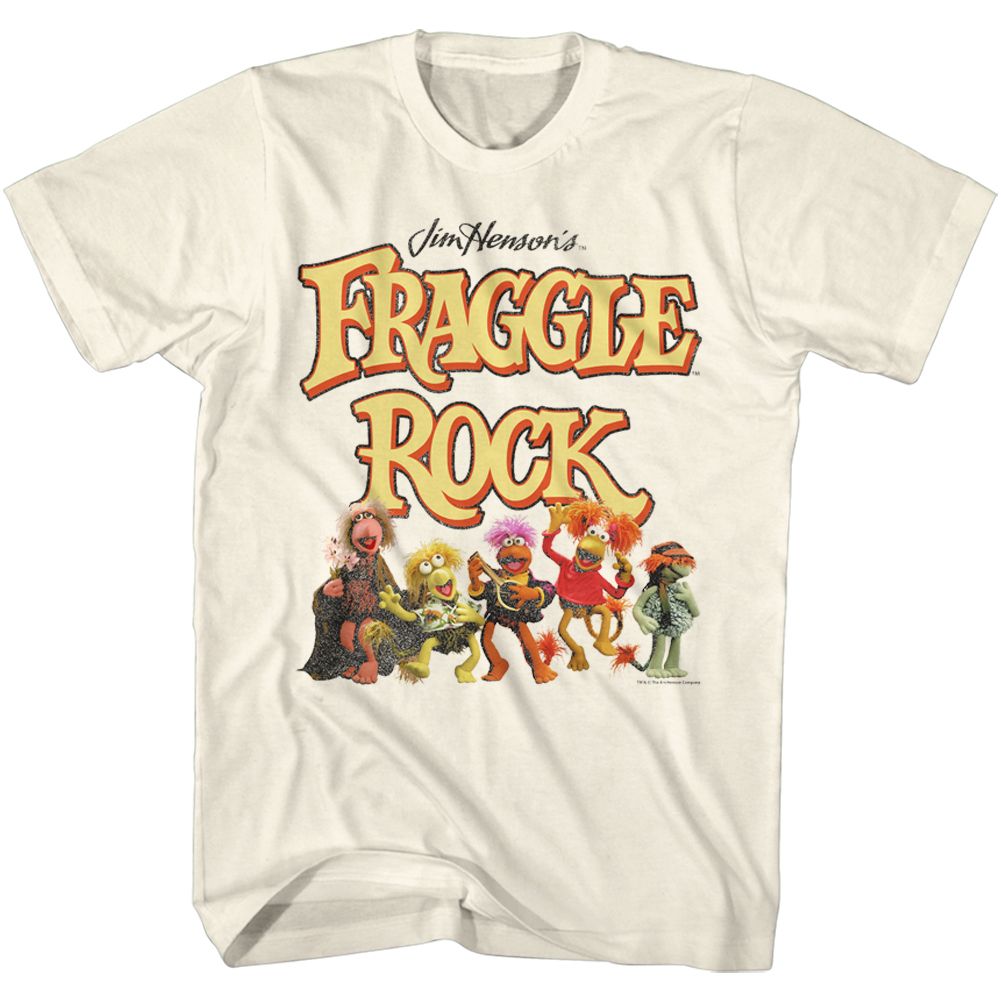 Wholesale Fraggle Rock Fraggies and Logo Natural T-Shirt