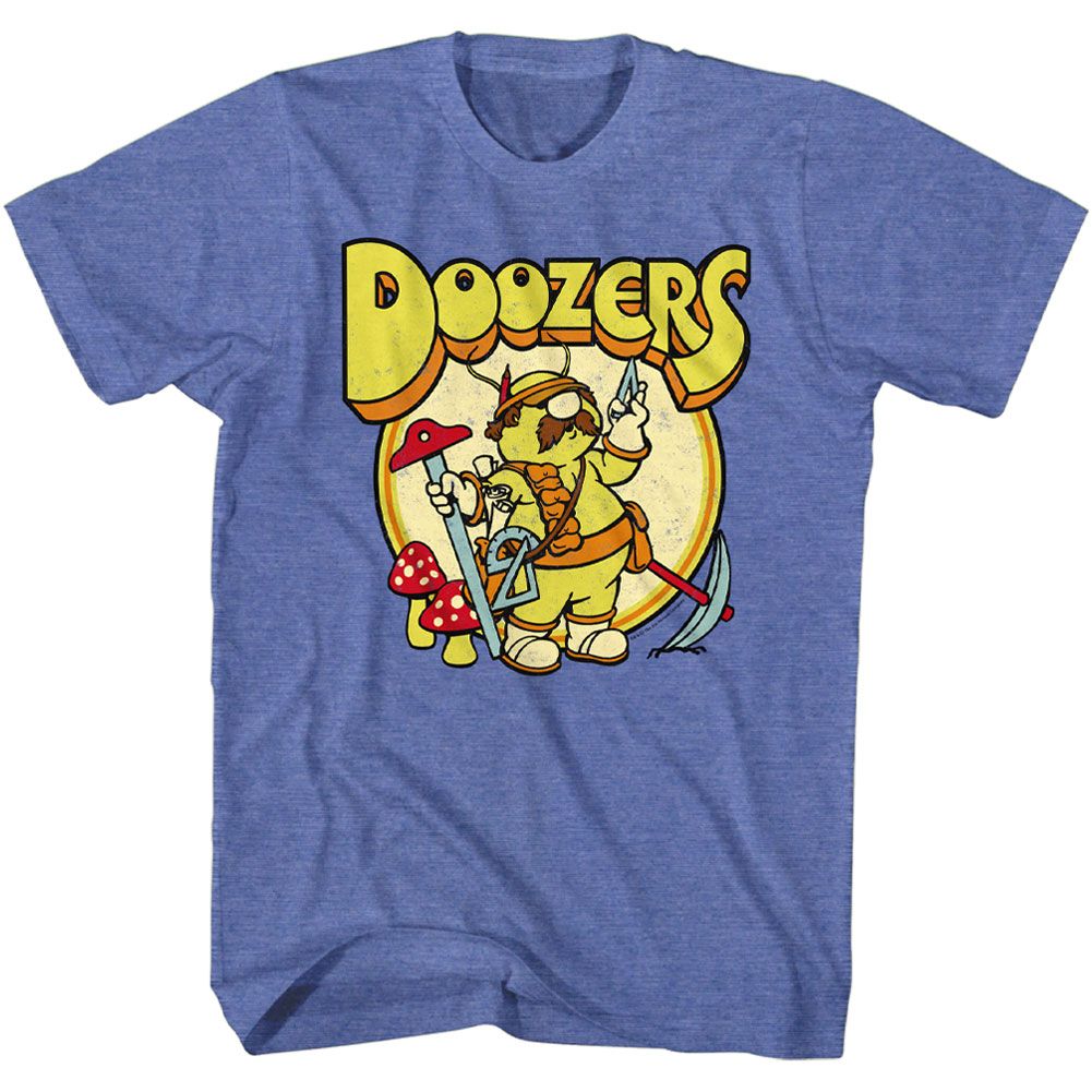 Wholesale Fraggle Rock Doozers Retro Circle Heather Royal Heather T-Shirt