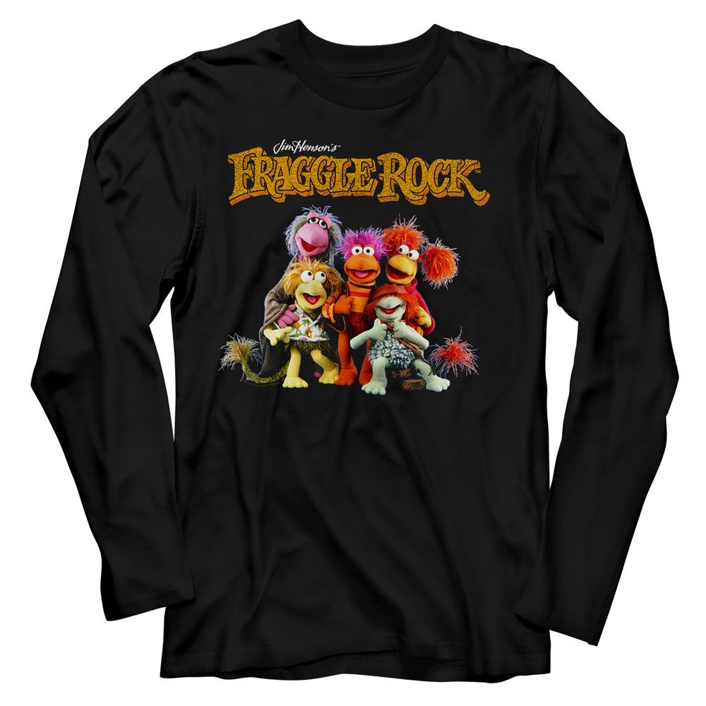 Wholesale Fraggle Rock Group Shot Black Adult Long Sleeve T-Shirt