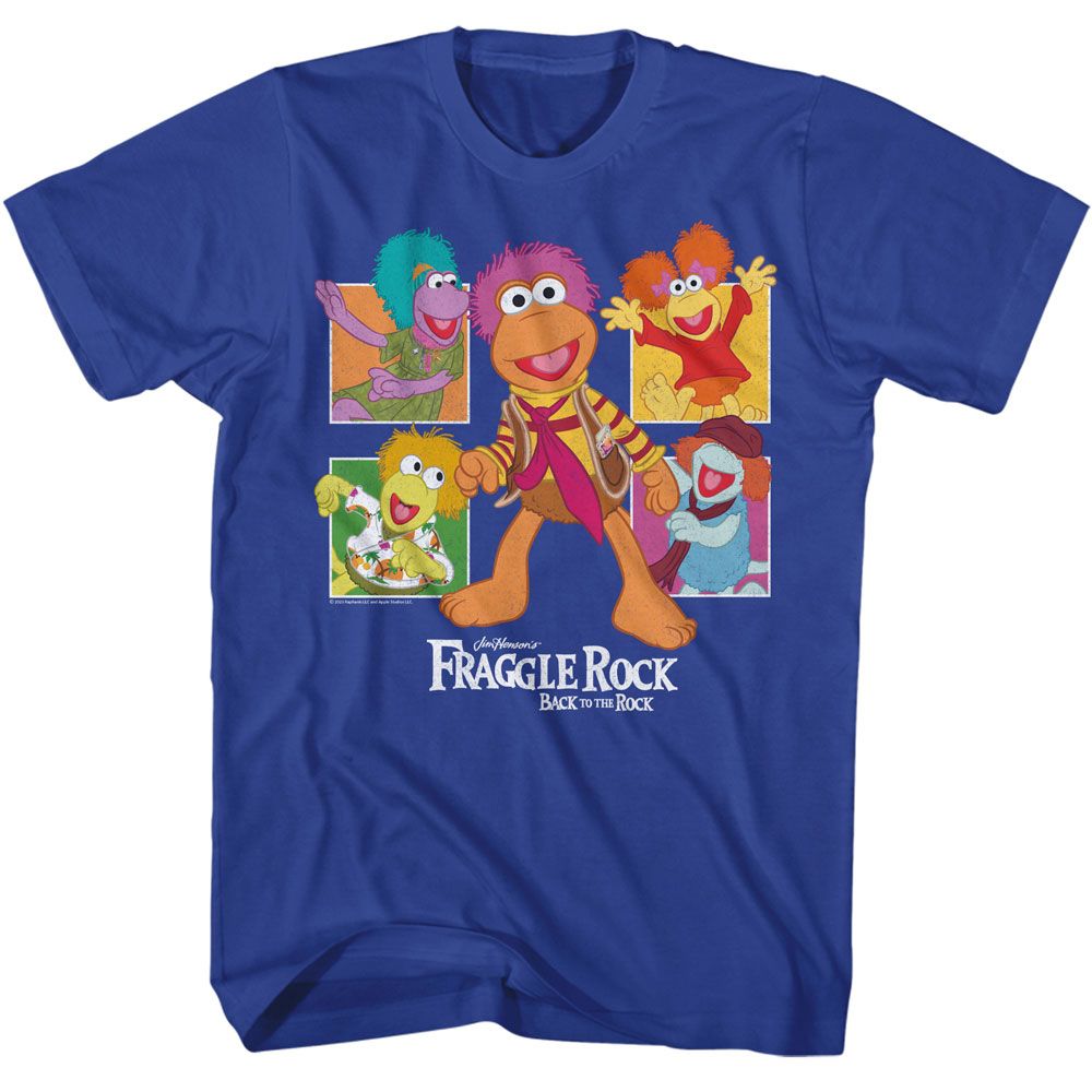 Wholesale Fraggle Rock Four Squares Royal T-Shirt