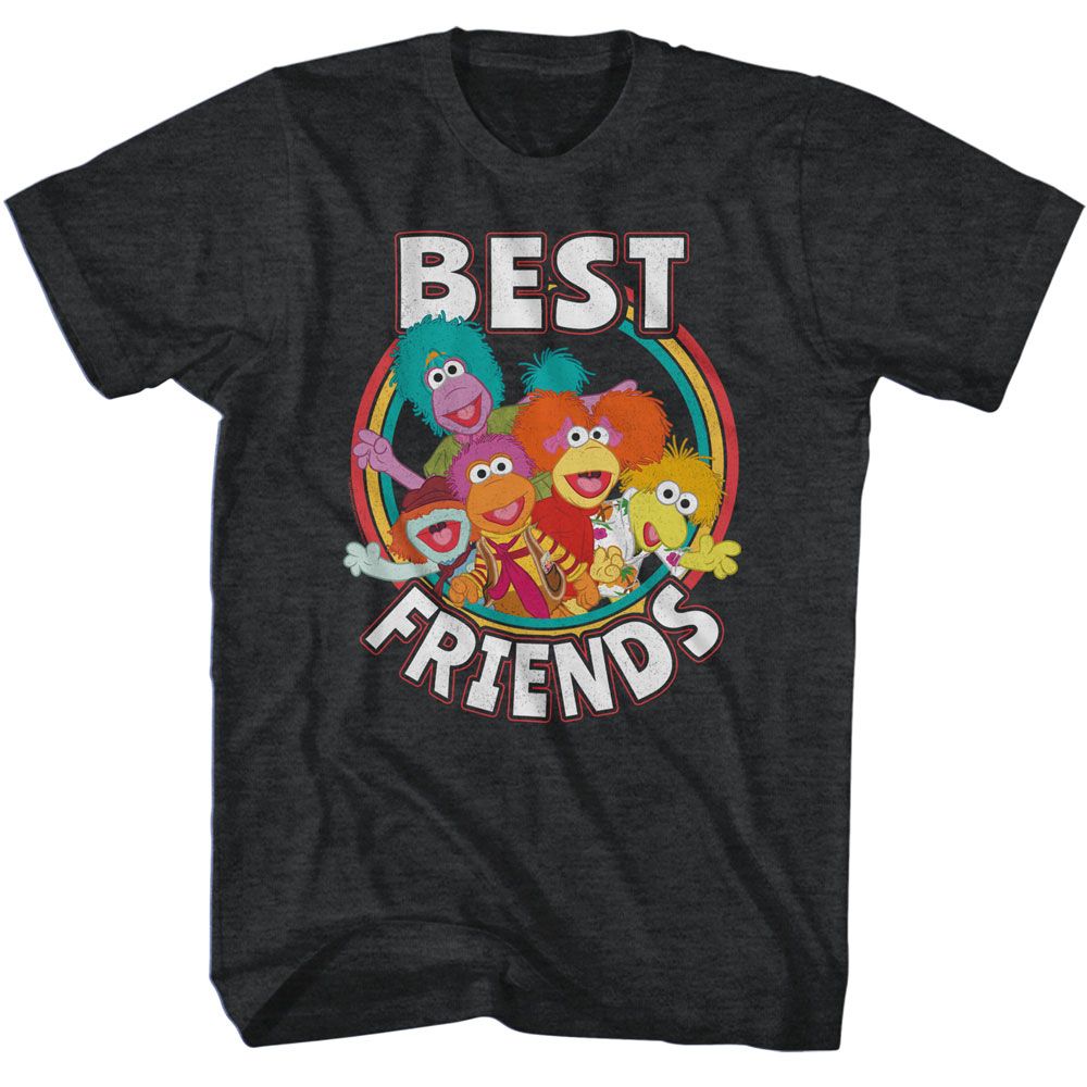 Wholesale Fraggle Rock Best Friends Heather Black Heather T-Shirt