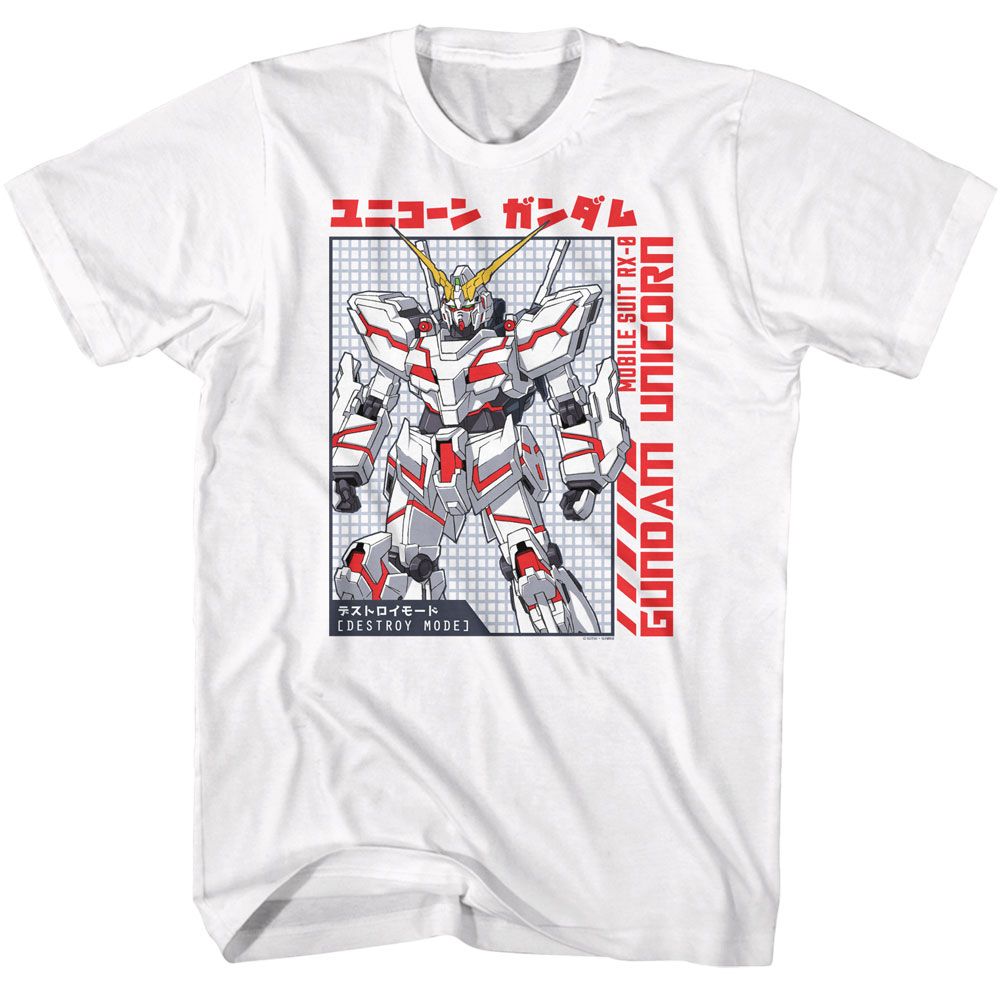 Wholesale Gundam Unicorn D Mode White T-Shirt