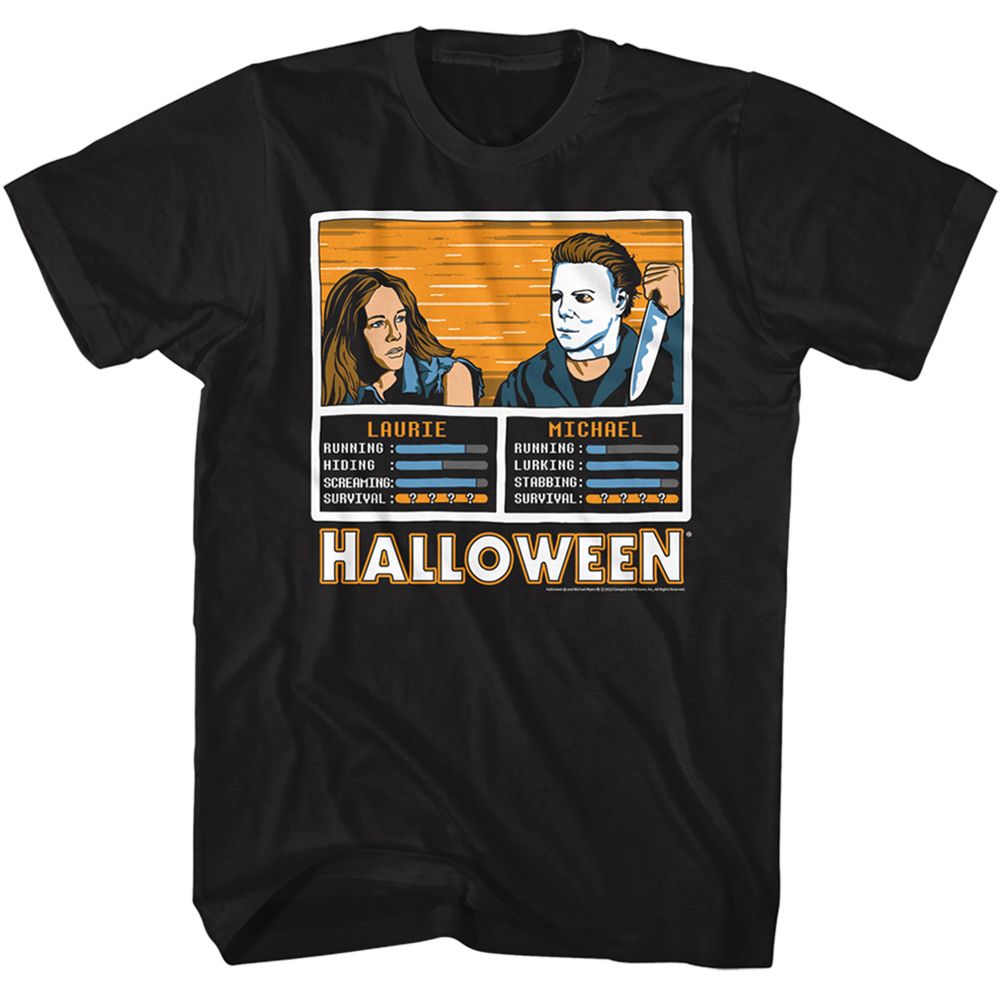 Wholesale Halloween Movie Laurie vs Michael Black Adult T-Shirt