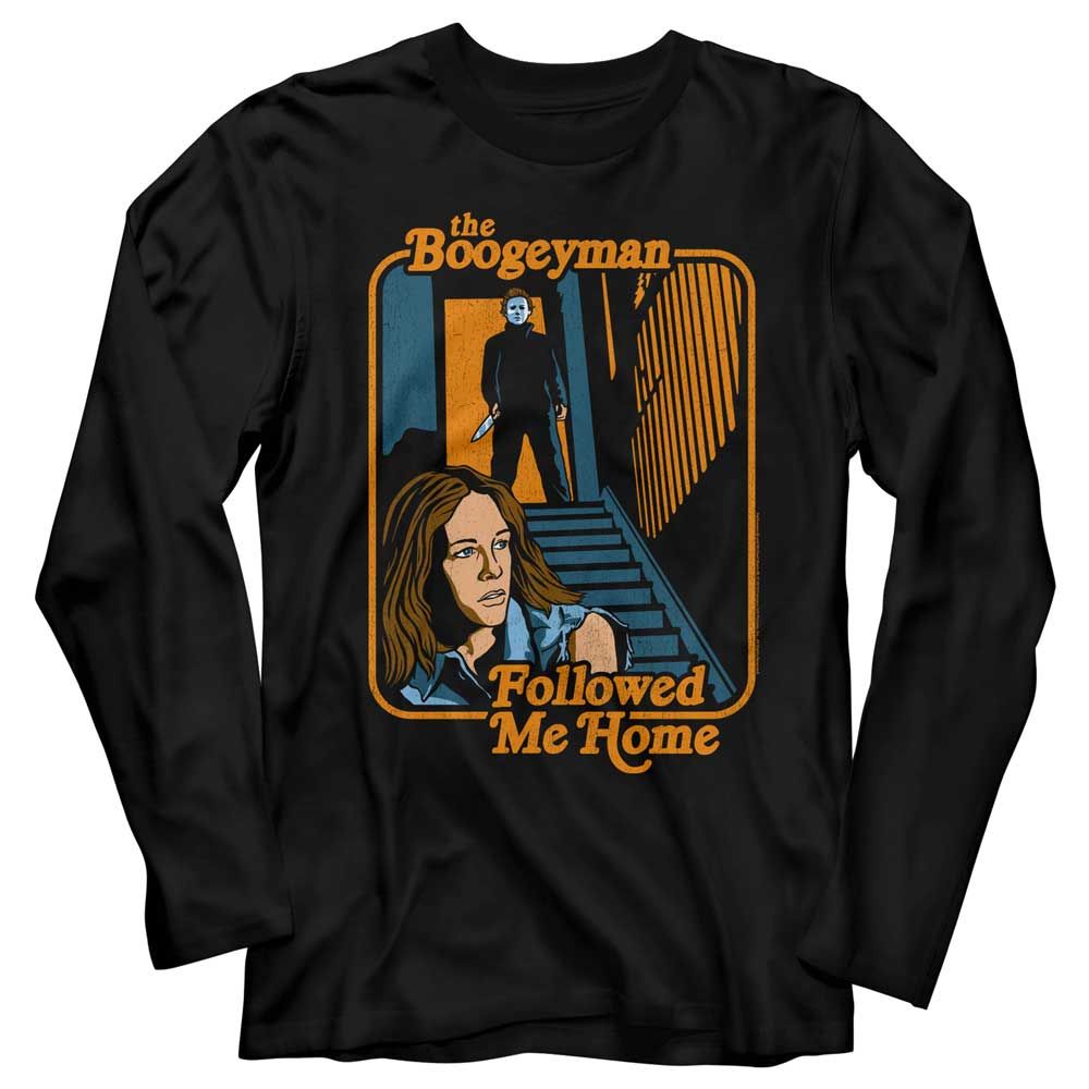 Wholesale Halloween Boogeyman Followed Black Adult Long Sleeve T-Shirt