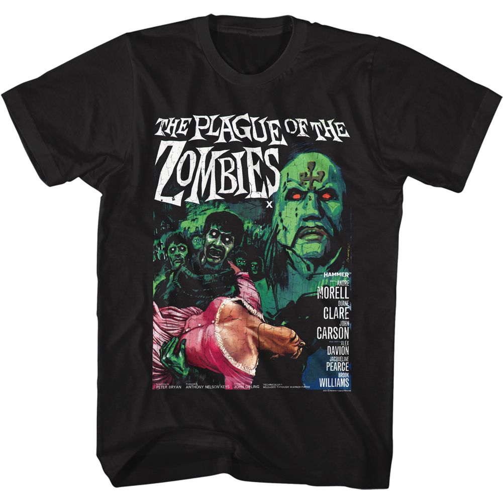 Wholesale Horror Movies Plague of the Zombies Black Adult T-Shirt