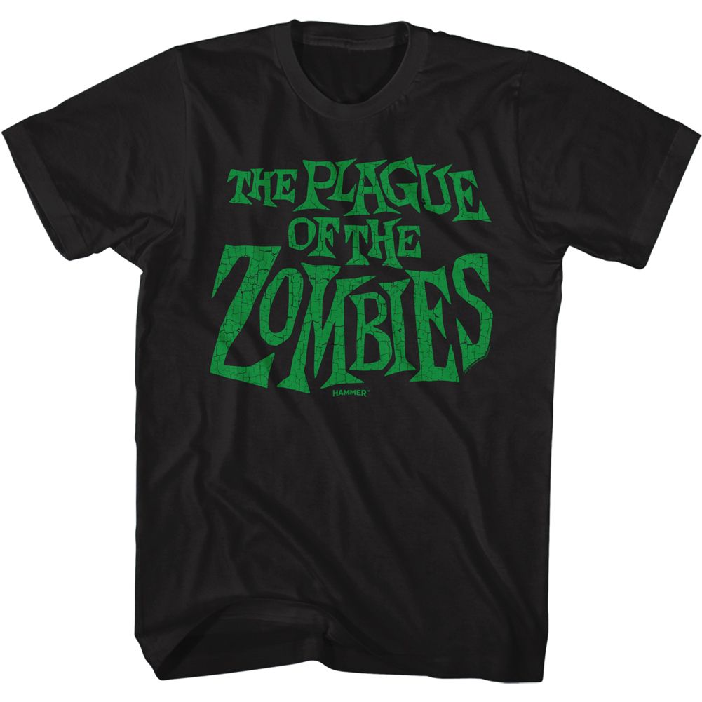 Wholesale Horror Movies Plague of the Zombies Logo Black Adult T-Shirt