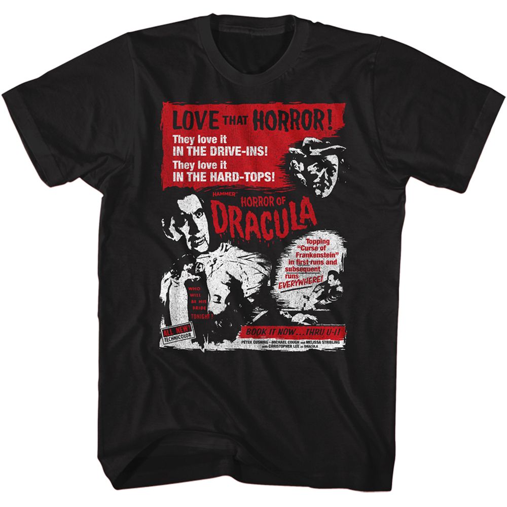 Wholesale Horror Movies Love That Horror Black Adult T-Shirt