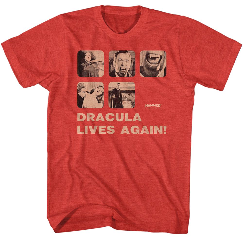 Wholesale Horror Movies Dracula Risen Heather Red Adult T-Shirt