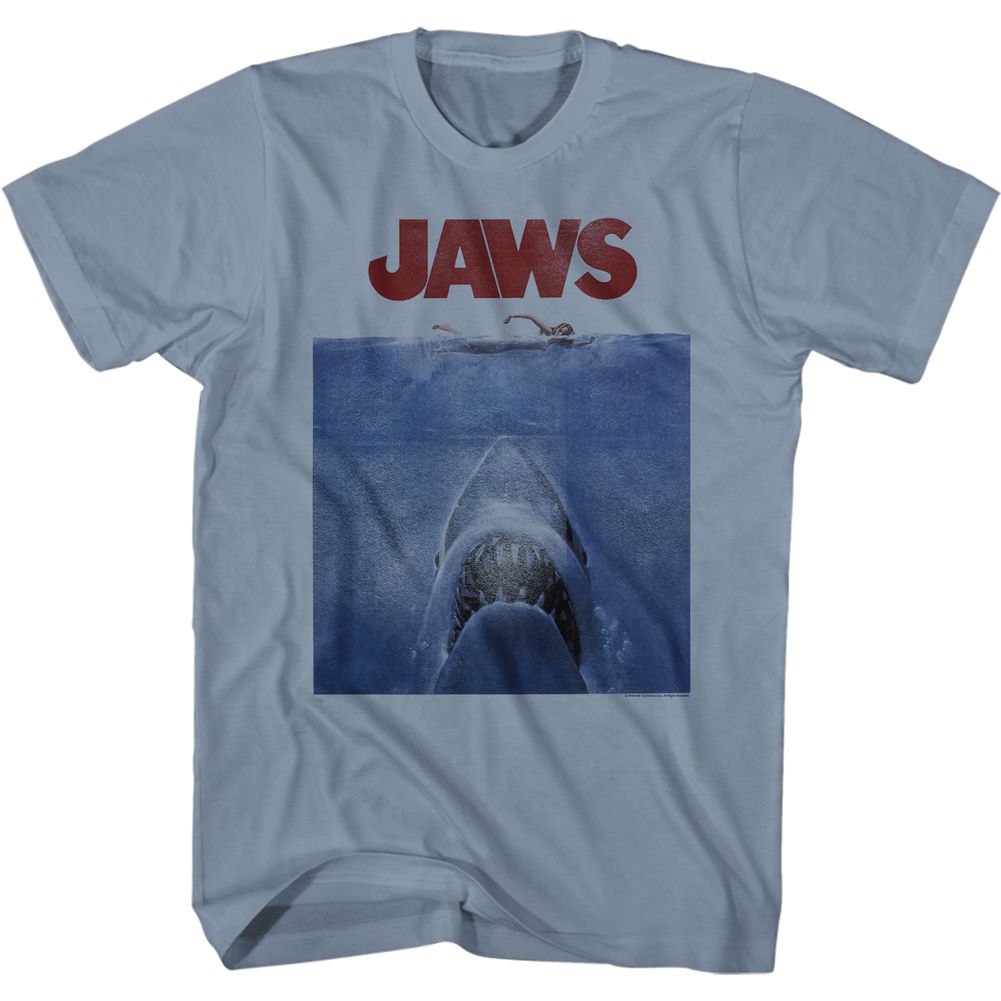 Wholesale Jaws Movie Promo Poster Blue Premium Fashion Comfort Colors Movie T-Shirt