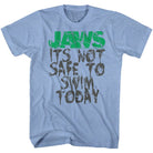 Wholesale JAWS Movie Not Safe Heather Light Blue Adult T-Shirt