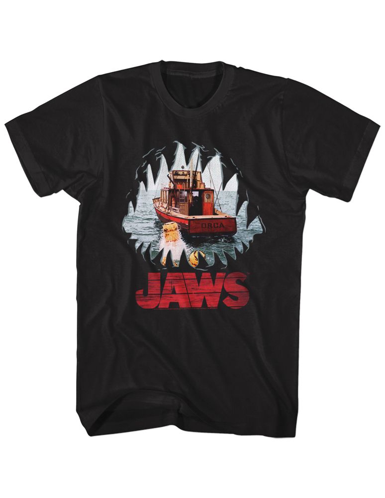 Wholesale JAWS Movie Mouth POV Black Adult T-Shirt