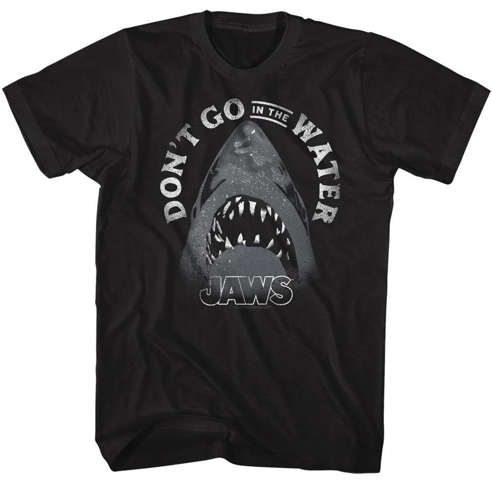 JAWS Movie Text Arch Black Adult T-Shirt | Wholesale Movie T-Shirts ...