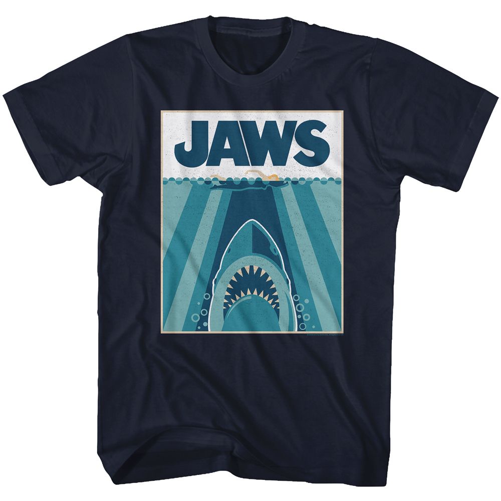 Wholesale JAWS Movie Jaw5441 Navy Adult T-Shirt