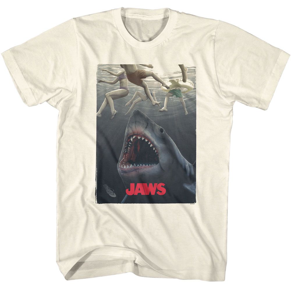 Wholesale JAWS Movie Nom Nom Legs Solid Natural Adult T-Shirt