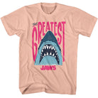 Wholesale JAWS Movie the Greatest Solid Peach Adult T-Shirt