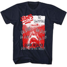 Wholesale JAWS Movie Handwritten Navy Adult T-Shirt