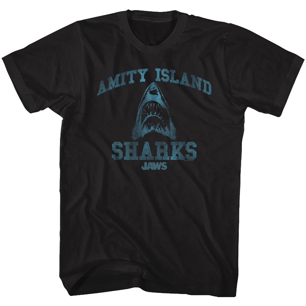 Wholesale JAWS Movie Sports Black Adult T-Shirt