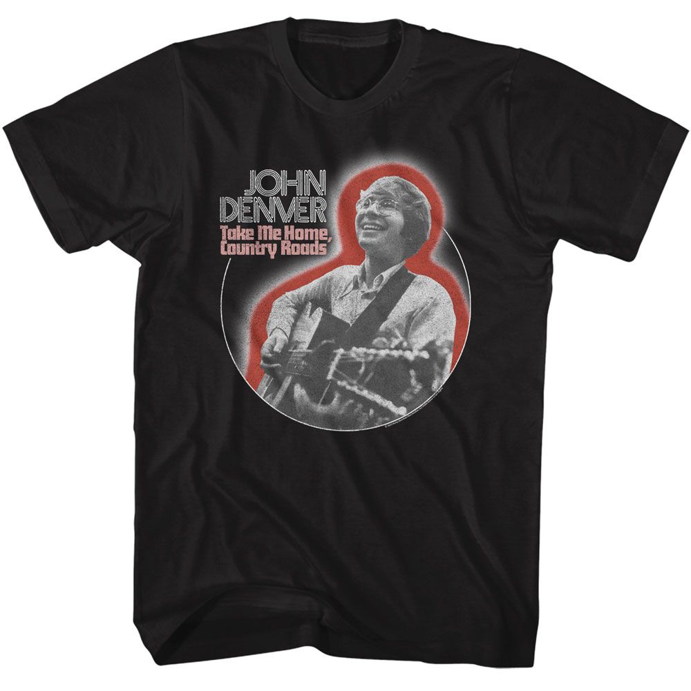 Wholesale John Denver Playing Guitar Circle T-Shirt