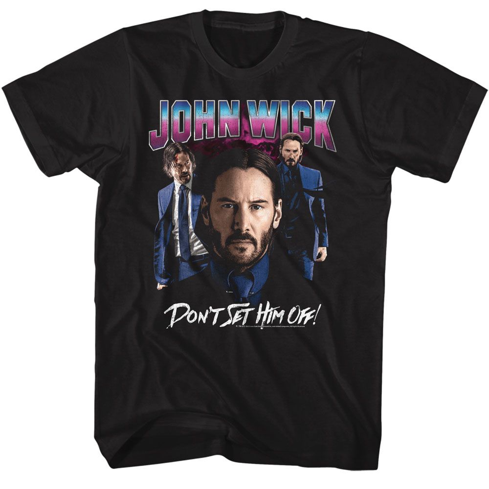 Wholesale John Wick Shiny Lighting No Gun Black Adult T-Shirt