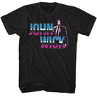Wholesale John Wick Neon Chrome Logo Black Adult T-Shirt